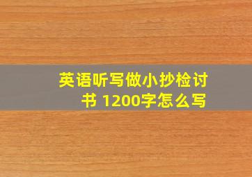 英语听写做小抄检讨书 1200字怎么写